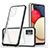 Custodia Silicone Trasparente Specchio Laterale Cover MQ1 per Samsung Galaxy M02s Nero