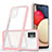 Custodia Silicone Trasparente Specchio Laterale Cover MQ1 per Samsung Galaxy M02s Oro Rosa