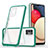 Custodia Silicone Trasparente Specchio Laterale Cover MQ1 per Samsung Galaxy M02s Verde
