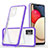 Custodia Silicone Trasparente Specchio Laterale Cover MQ1 per Samsung Galaxy M02s Viola