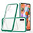 Custodia Silicone Trasparente Specchio Laterale Cover MQ1 per Samsung Galaxy M11 Verde