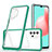 Custodia Silicone Trasparente Specchio Laterale Cover MQ1 per Samsung Galaxy M32 5G Verde