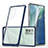 Custodia Silicone Trasparente Specchio Laterale Cover MQ1 per Samsung Galaxy Note 20 5G Blu