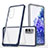 Custodia Silicone Trasparente Specchio Laterale Cover MQ1 per Samsung Galaxy S20 FE (2022) 5G Blu