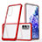 Custodia Silicone Trasparente Specchio Laterale Cover MQ1 per Samsung Galaxy S20 Lite 5G Rosso