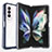Custodia Silicone Trasparente Specchio Laterale Cover MQ1 per Samsung Galaxy Z Fold4 5G Blu
