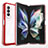 Custodia Silicone Trasparente Specchio Laterale Cover MQ1 per Samsung Galaxy Z Fold4 5G Rosso
