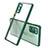 Custodia Silicone Trasparente Specchio Laterale Cover N02 per Samsung Galaxy Note 20 5G Verde Notte