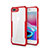 Custodia Silicone Trasparente Specchio Laterale Cover P01 per Apple iPhone 7 Plus Rosso