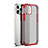 Custodia Silicone Trasparente Specchio Laterale Cover per Apple iPhone 12 Pro Rosso