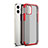 Custodia Silicone Trasparente Specchio Laterale Cover per Apple iPhone 12 Rosso