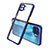 Custodia Silicone Trasparente Specchio Laterale Cover per Oppo A93 Blu