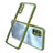 Custodia Silicone Trasparente Specchio Laterale Cover per Realme 7 Pro Verde