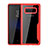 Custodia Silicone Trasparente Specchio Laterale Cover per Samsung Galaxy Note 8 Rosso