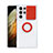 Custodia Silicone Trasparente Ultra Slim Cover Morbida con Anello Supporto S02 per Samsung Galaxy S21 Ultra 5G Rosso