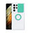 Custodia Silicone Trasparente Ultra Slim Cover Morbida con Anello Supporto S02 per Samsung Galaxy S21 Ultra 5G Verde Pastello