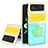 Custodia Silicone Trasparente Ultra Slim Cover Morbida con Anello Supporto S02 per Samsung Galaxy Z Flip3 5G Giallo