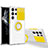 Custodia Silicone Trasparente Ultra Slim Cover Morbida con Anello Supporto S03 per Samsung Galaxy S21 Ultra 5G Giallo