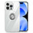 Custodia Silicone Trasparente Ultra Slim Cover Morbida con Magnetico Anello Supporto A01 per Apple iPhone 13 Pro Max Chiaro