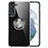 Custodia Silicone Trasparente Ultra Slim Cover Morbida con Magnetico Anello Supporto A01 per Samsung Galaxy S21 Plus 5G