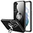 Custodia Silicone Trasparente Ultra Slim Cover Morbida con Magnetico Anello Supporto A01 per Samsung Galaxy S21 Plus 5G Grigio