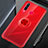 Custodia Silicone Trasparente Ultra Slim Cover Morbida con Magnetico Anello Supporto C01 per Huawei Honor 20i Rosso