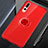 Custodia Silicone Trasparente Ultra Slim Cover Morbida con Magnetico Anello Supporto C01 per Huawei P20 Pro Rosso