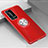 Custodia Silicone Trasparente Ultra Slim Cover Morbida con Magnetico Anello Supporto C01 per Huawei P40 Pro+ Plus Rosso