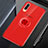 Custodia Silicone Trasparente Ultra Slim Cover Morbida con Magnetico Anello Supporto C01 per Samsung Galaxy A70 Rosso