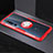 Custodia Silicone Trasparente Ultra Slim Cover Morbida con Magnetico Anello Supporto C01 per Xiaomi Mi 10 Pro Rosso