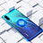 Custodia Silicone Trasparente Ultra Slim Cover Morbida con Magnetico Anello Supporto C02 per Huawei P30 Blu