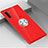 Custodia Silicone Trasparente Ultra Slim Cover Morbida con Magnetico Anello Supporto C02 per Samsung Galaxy Note 10 5G Rosso