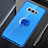 Custodia Silicone Trasparente Ultra Slim Cover Morbida con Magnetico Anello Supporto C02 per Samsung Galaxy S10e Blu