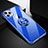 Custodia Silicone Trasparente Ultra Slim Cover Morbida con Magnetico Anello Supporto C03 per Apple iPhone 11 Pro Blu