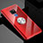 Custodia Silicone Trasparente Ultra Slim Cover Morbida con Magnetico Anello Supporto C04 per Huawei Mate 20 X 5G Rosso