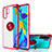 Custodia Silicone Trasparente Ultra Slim Cover Morbida con Magnetico Anello Supporto C04 per Huawei P30 Pro New Edition Rosso
