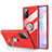 Custodia Silicone Trasparente Ultra Slim Cover Morbida con Magnetico Anello Supporto N02 per Samsung Galaxy Note 20 5G Rosso