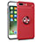 Custodia Silicone Trasparente Ultra Slim Cover Morbida con Magnetico Anello Supporto S01 per Apple iPhone 7 Plus Rosso