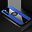 Custodia Silicone Trasparente Ultra Slim Cover Morbida con Magnetico Anello Supporto S01 per Oppo A91 Blu