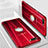Custodia Silicone Trasparente Ultra Slim Cover Morbida con Magnetico Anello Supporto S01 per Oppo K1 Rosso