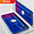 Custodia Silicone Trasparente Ultra Slim Cover Morbida con Magnetico Anello Supporto S01 per Oppo R15X Blu