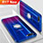 Custodia Silicone Trasparente Ultra Slim Cover Morbida con Magnetico Anello Supporto S01 per Oppo R17 Neo Blu