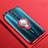 Custodia Silicone Trasparente Ultra Slim Cover Morbida con Magnetico Anello Supporto S01 per Oppo Reno Rosso