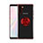 Custodia Silicone Trasparente Ultra Slim Cover Morbida con Magnetico Anello Supporto S01 per Samsung Galaxy Note 10 Rosso