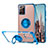 Custodia Silicone Trasparente Ultra Slim Cover Morbida con Magnetico Anello Supporto S01 per Samsung Galaxy Note 20 Ultra 5G