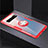 Custodia Silicone Trasparente Ultra Slim Cover Morbida con Magnetico Anello Supporto S01 per Samsung Galaxy S10 5G SM-G977B Rosso