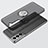 Custodia Silicone Trasparente Ultra Slim Cover Morbida con Magnetico Anello Supporto S02 per Samsung Galaxy S21 5G
