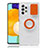 Custodia Silicone Trasparente Ultra Slim Cover Morbida con Supporto S01 per Samsung Galaxy A52 5G Arancione