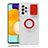 Custodia Silicone Trasparente Ultra Slim Cover Morbida con Supporto S01 per Samsung Galaxy A52 5G Rosso
