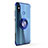 Custodia Silicone Trasparente Ultra Slim Morbida con Anello Supporto per Xiaomi Mi 8 Blu